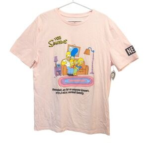 Simpsons NEFF T-Shirt‎ Men's L Pink Graphic Tee Homer Bart Lisa Maggie 2019